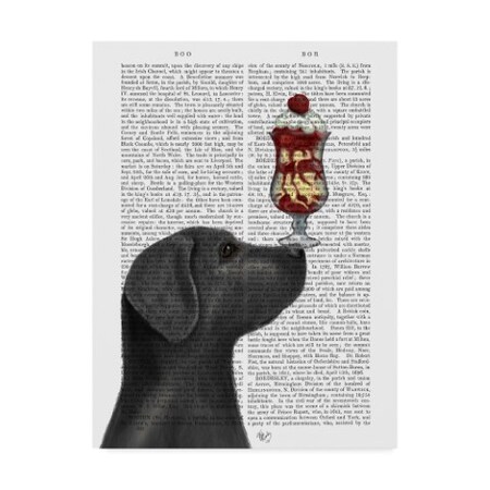 Fab Funky 'Black Labrador Ice Cream Text' Canvas Art,35x47